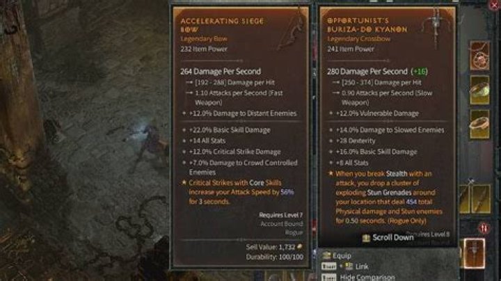 Diablo 3, how to compare items