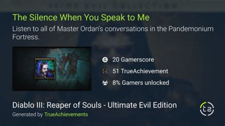 Diablo 3 the silence when you speak to me