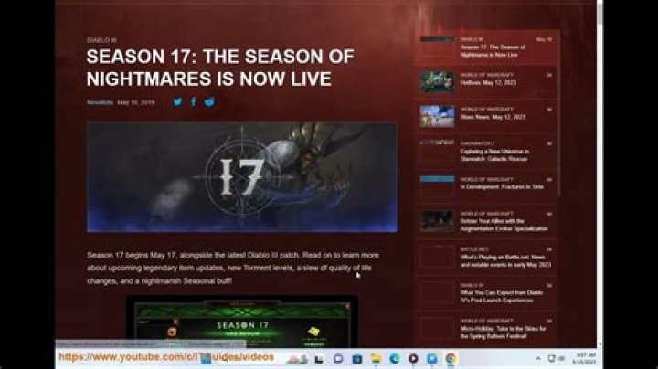 Diablo 3 when does season 17 end