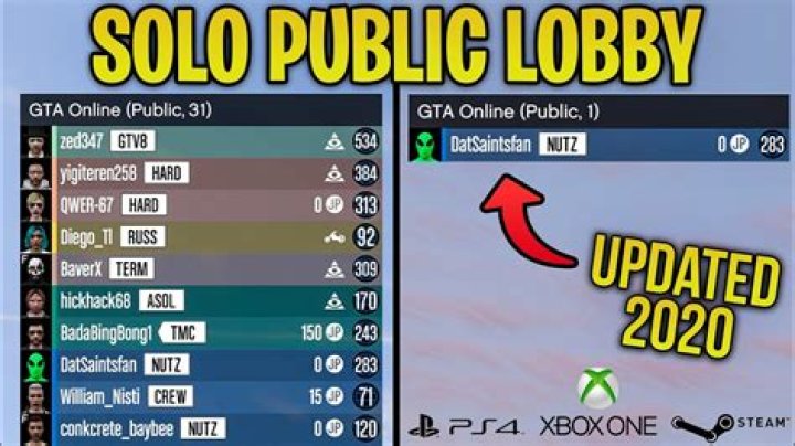 Gta 5 how to get a solo public lobby