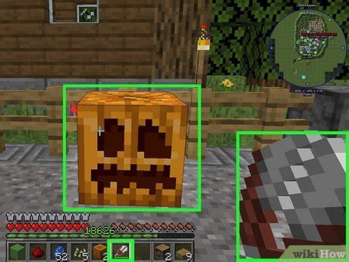 How do i carve a pumpkin in minecraft