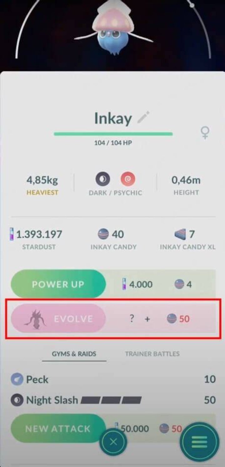 How do i evolve inkay pokemon go