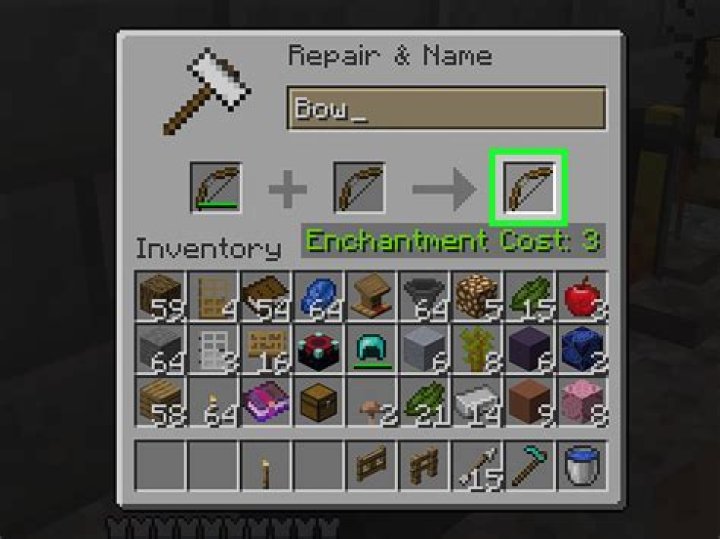 How do u repair a bow in minecraft
