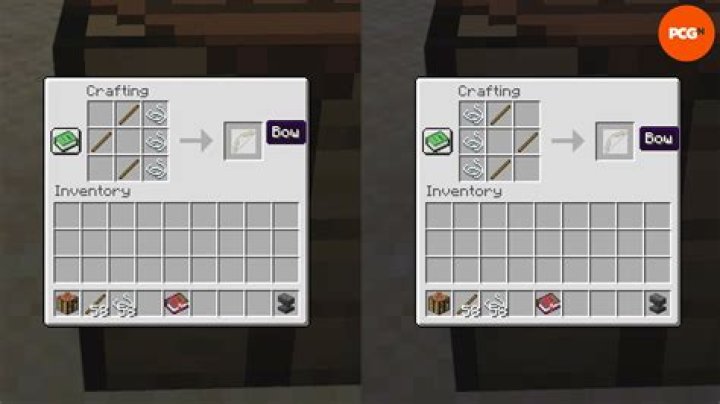 How do you craft a bow in minecraft