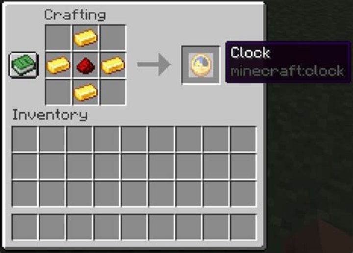 How do you craft a clock in minecraft