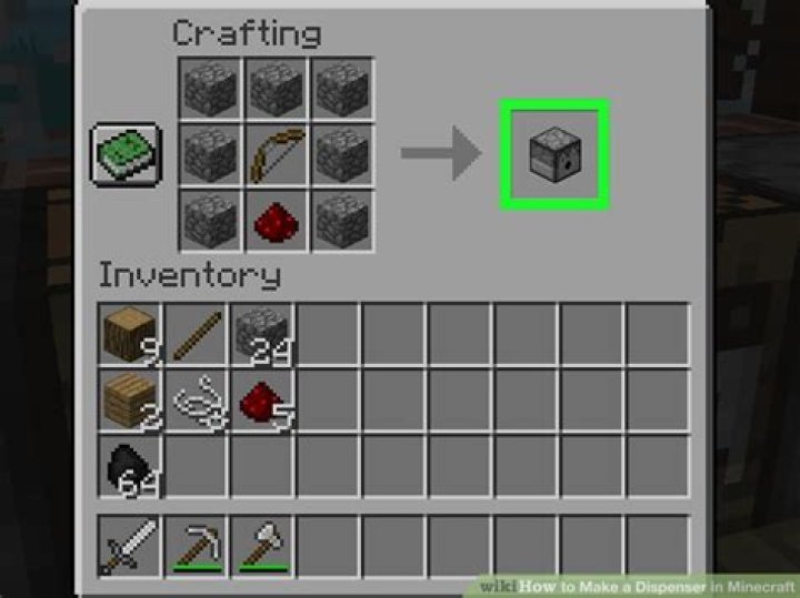 How do you craft a dispenser in minecraft