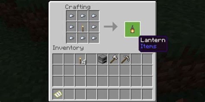 How do you craft a lantern in minecraft