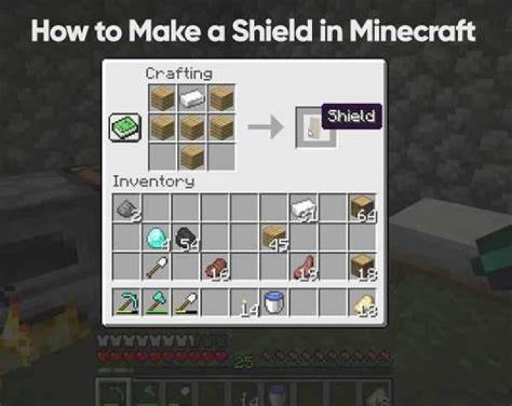 How do you craft a shield in minecraft