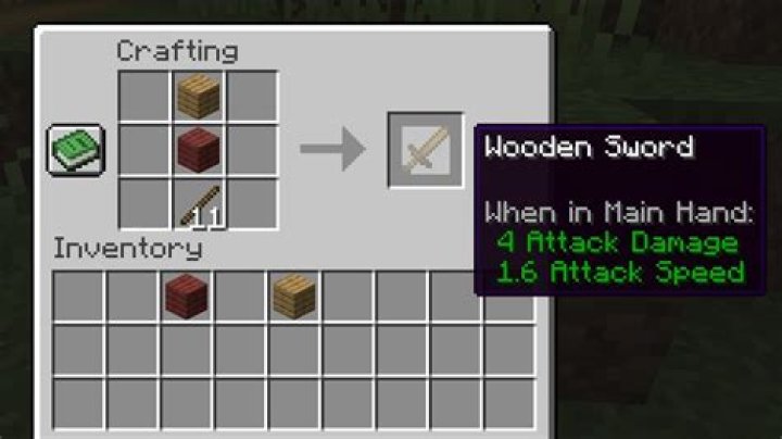 How do you craft a sword in minecraft