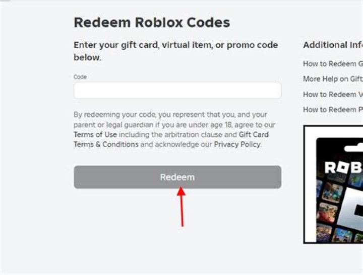 How do you enter a roblox gift card