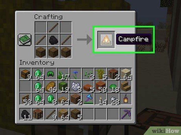 How do you make a campfire in minecraft