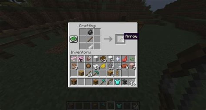 How do you make an arrow in minecraft