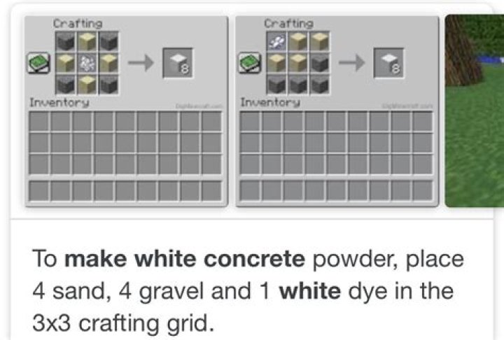 How do you make white concrete in minecraft
