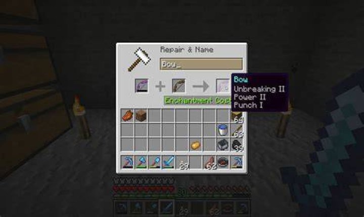 How do you repair a bow in minecraft