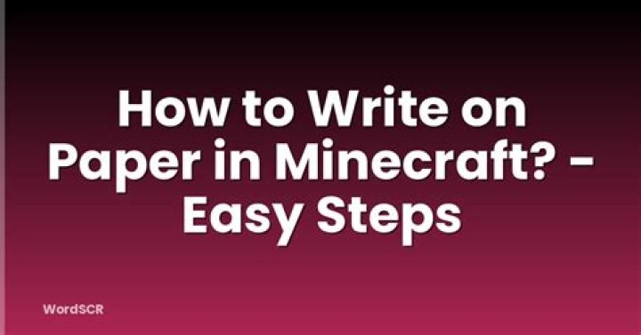 How do you write on paper in minecraft