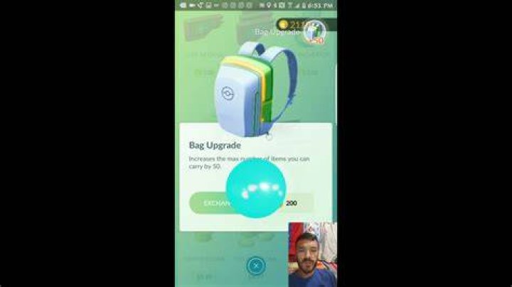 How many bag upgrade pokemon go