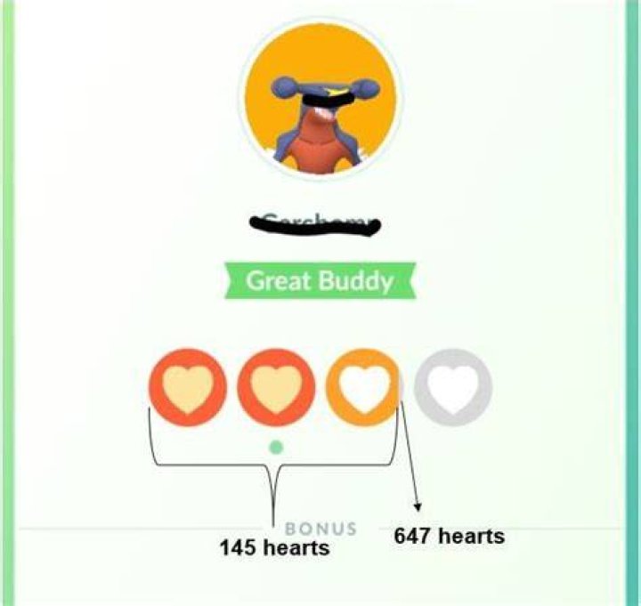 How many hearts for buddy pokemon go