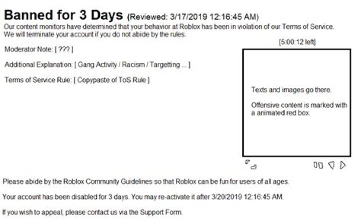 How many warnings before ban roblox