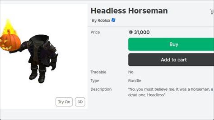 How much does headless cost in roblox
