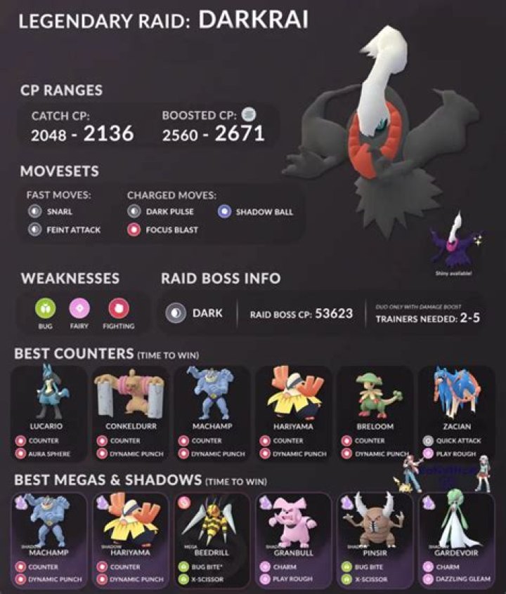 How to beat darkrai pokemon go