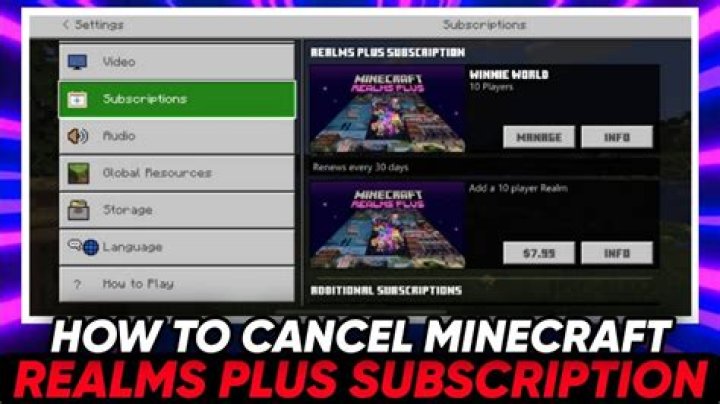 How to cancel minecraft realms subscription xbox one