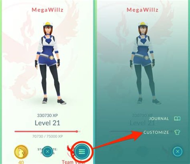 How to change pokemon go avatar