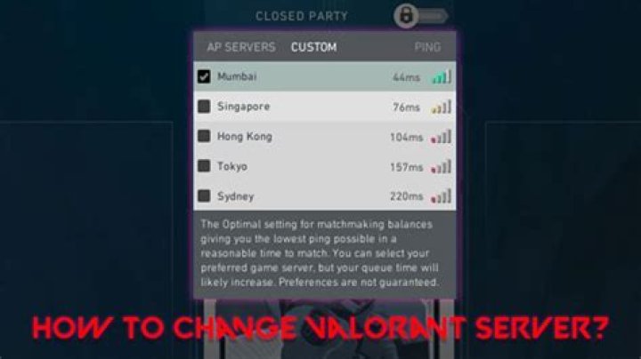 How to change servers in valorant