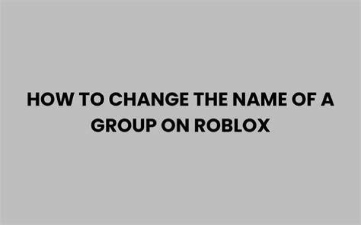 How to change the name of a roblox group