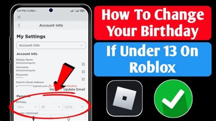 How to change your birthday on roblox if you are under 13