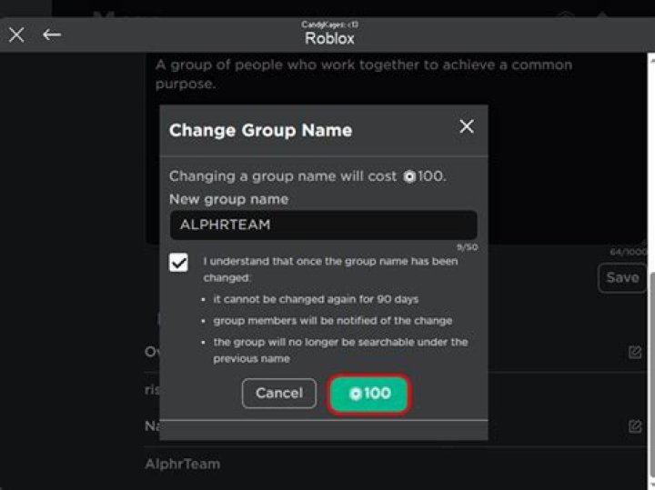 How to change your group name in roblox