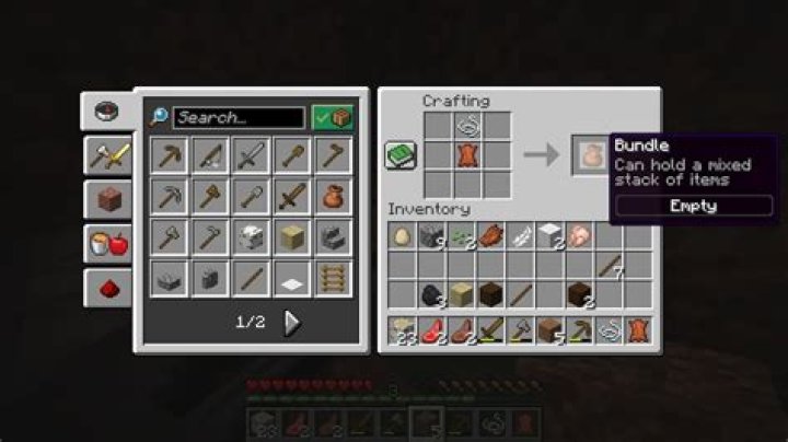 How to craft a bundle in minecraft 1.17