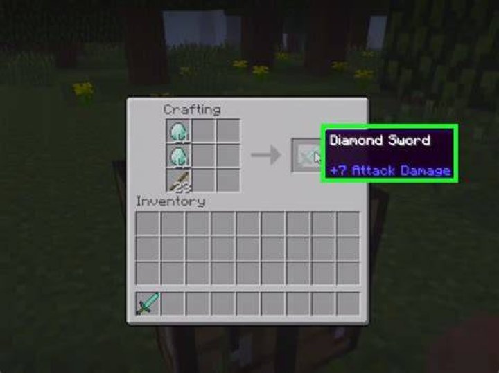 How to craft a diamond sword in minecraft