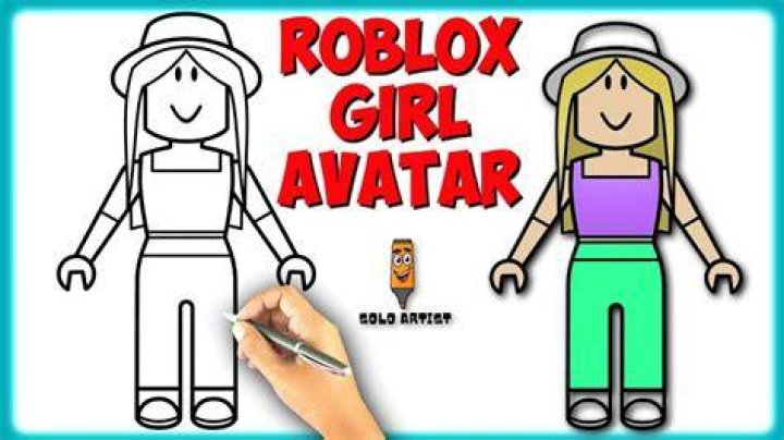 How to draw a roblox character girl easy