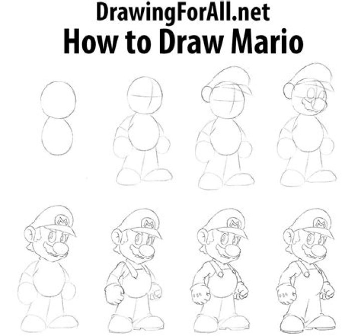 How to draw mario characters easy