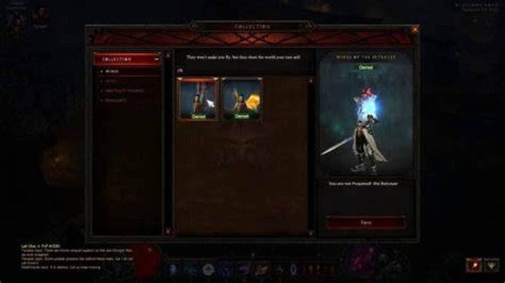 How to equip wings in diablo 3