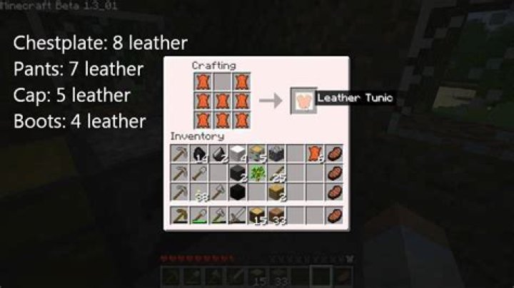 How to make a leather chestplate in minecraft
