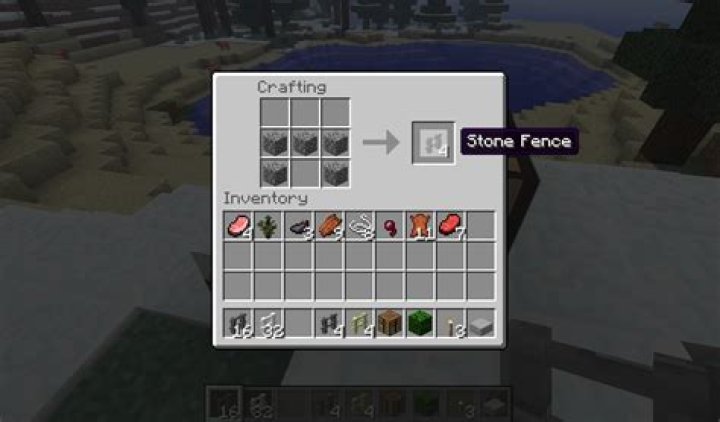 How to make a stone fence in minecraft
