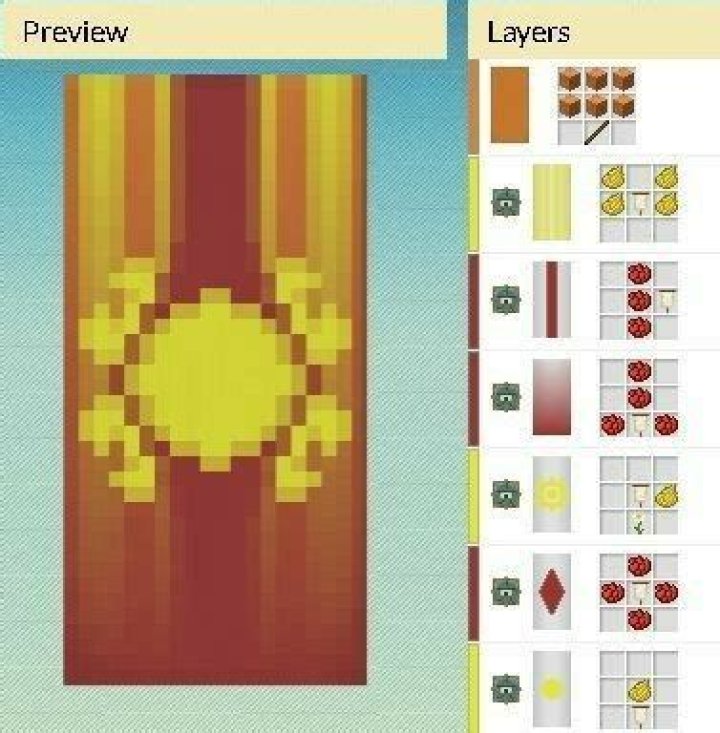 How to make a sun banner in minecraft