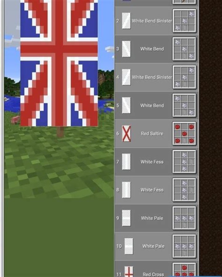 How to make a uk flag in minecraft