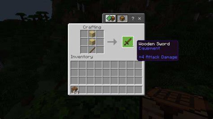 How to make a wood sword in minecraft