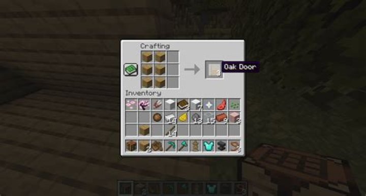 How to make an oak door in minecraft