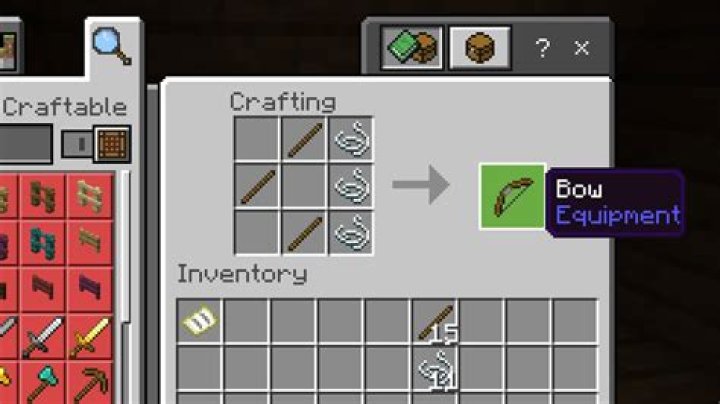 How to make bow and arrows in minecraft