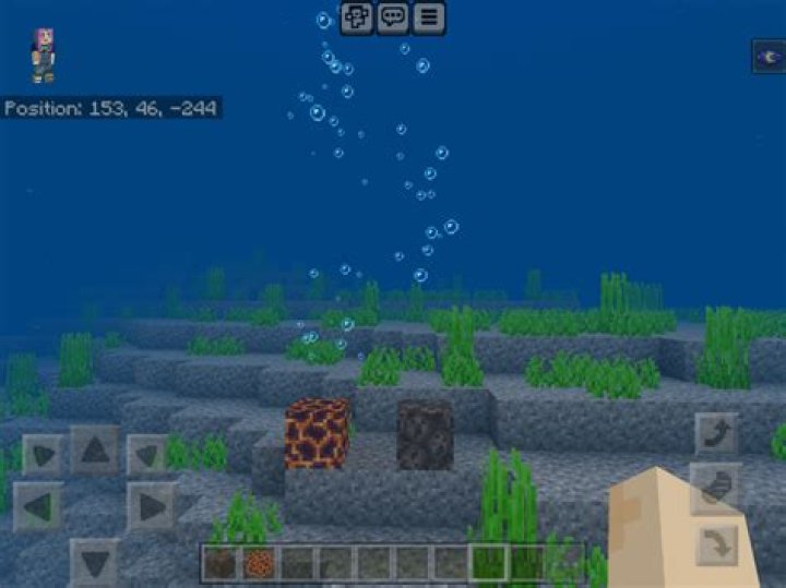 How to make bubbles in water in minecraft