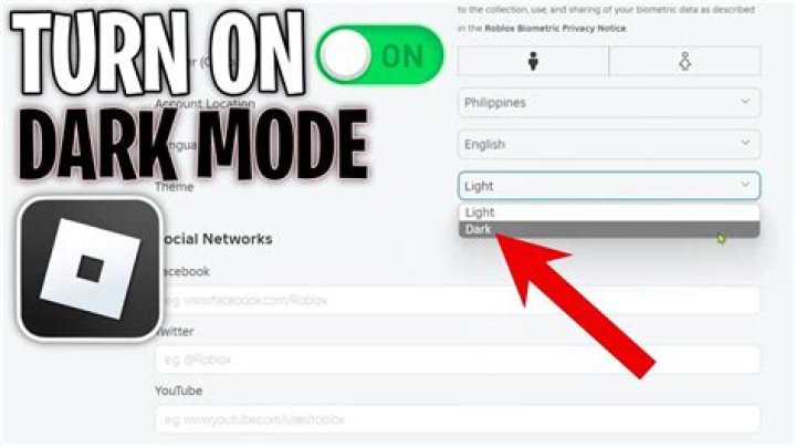 How to put roblox on dark mode