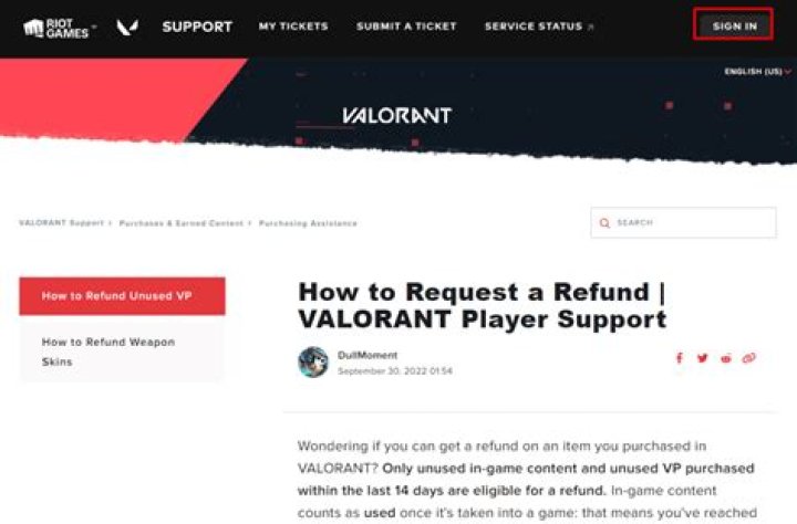 How to refund skins in valorant