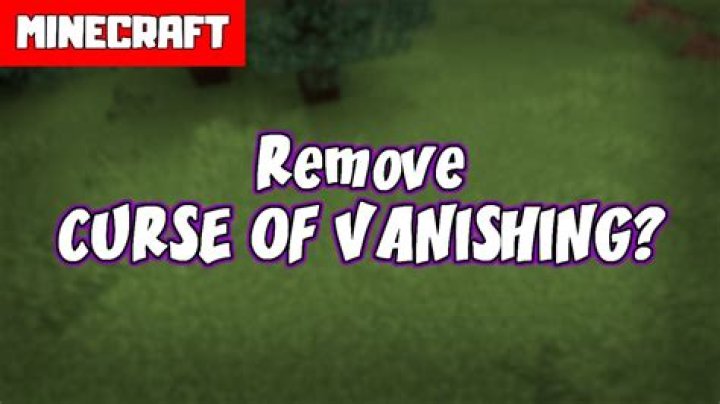 How to remove curse of vanishing in minecraft
