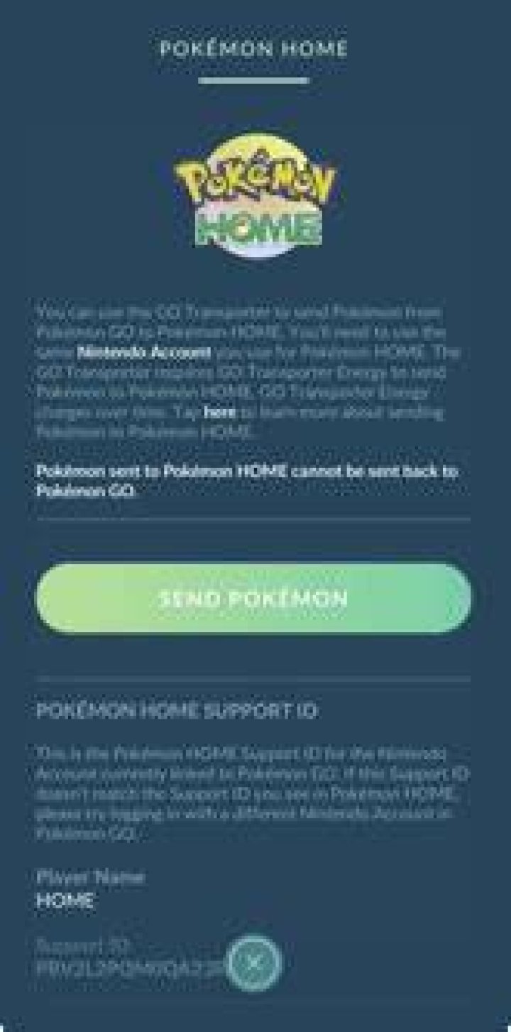 How to send pokemon from pokemon home to pokemon go