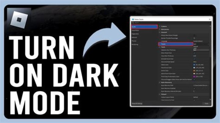 How to turn dark mode on roblox