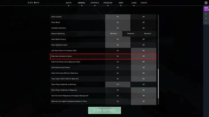 How to turn off level in valorant