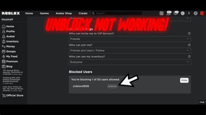 How to unblock people on roblox